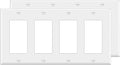 4-Gang Switch Outlet Wall Plate Cover Decorator Electrical Faceplate for Light Switch, Receptacle, Dimmers, USB Outlet, GFCI, White (2-Pack)