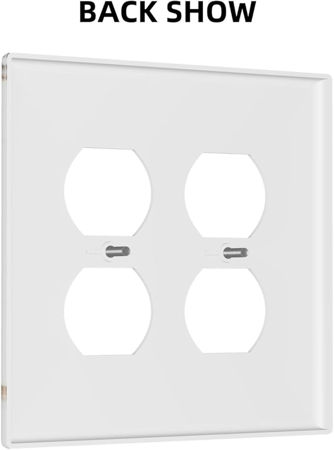 White Gold Marble Modern Abstract Luxury Print Outlet Covers 2 Gang Double Duplex Decorative Light Switch Covers Electrical Wallplates Socket Faceplate for Bathroom Kitchen Decor