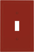 Decorative Solid Maroon Red Toggle 1-Gang Toggle Light Switch Cover, Colored/Color Thick Grape Wine Red Brown Single Electrical Device Switch Face Wall Plate One Gang