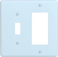 Aqua/Teal 2 Gang Combination Light Switch Cover Decorative 1-Toggle 1-Decorator Wall Plate Electrical GFCI Combo Receptacle Faceplate