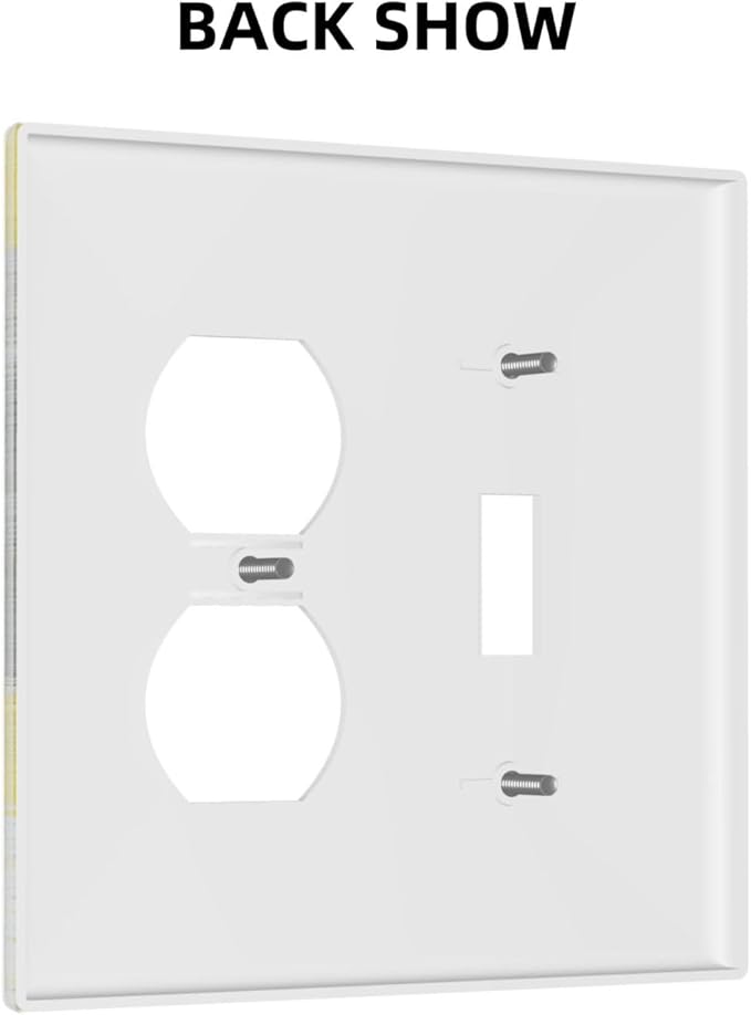 Outlet Covers Retro Modern Gray Yellow Ombre Abstract Art 2 Gang Decorative Switch Plates 1 Toggle Duplex Combo Light Switch Cover GFCI Electrical Wall Plates for Bathroom Bedroom Decor