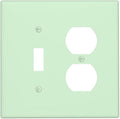Green 2 Gang Single Toggle/Duplex Combo Outlet Light Switch Cover, Combo 1-Toggle 1-Dimmer Decorator Wall Plate Electrical Faceplate