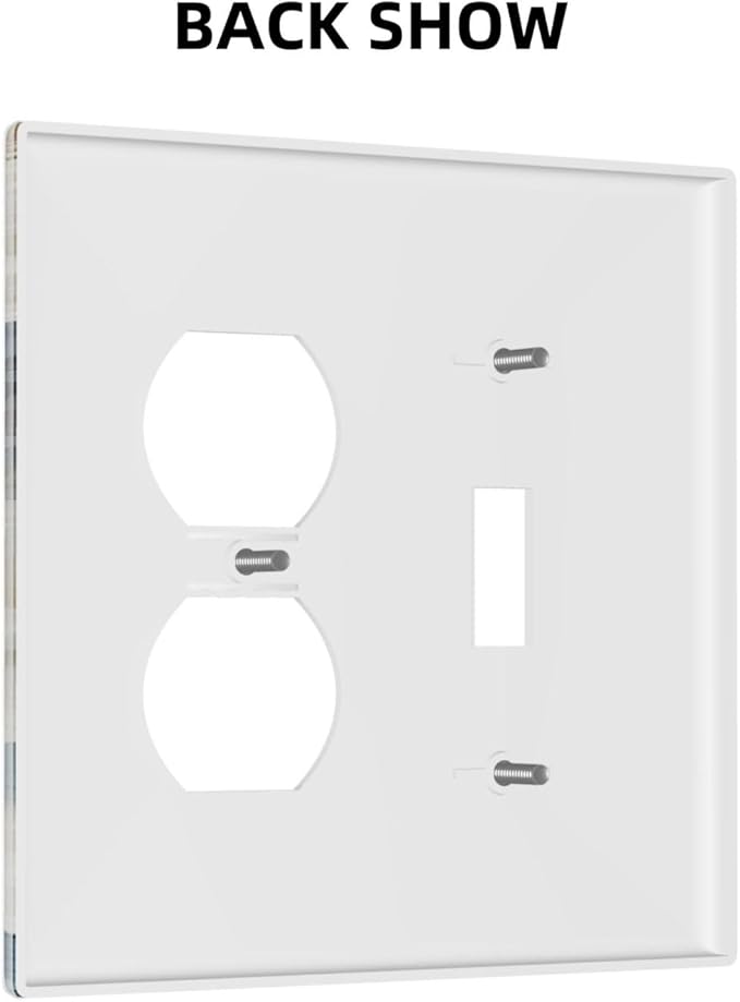 Decorative Outlet Covers Blue Rose White Flowers Rustic Floral 2 Gang Wall Plate Cover Single Toggle Duplex Combo Two Switch Light Switch Cover Plate Dual Electrical Face Plate