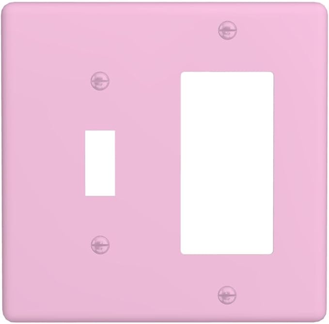 Decorative Light Purple 2 Gang Combination Single Toggle with One Rocker/GFCI Light Switch Cover Romantic Woman Lavender 1-Toggle 1-Decorator Wall Plate GFCI Combo Receptacle Outlet Faceplate Covers