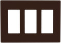 Coffee Brown 3 Gang Triple Rocker/Decorator Light Switch Wall Plate Cover Decorative GFCI Electrical Faceplate Switchplate Dimmer