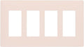 Beige 4 Gang Quad Rocker/GFCI/Decorator Light Switch Cover Plate Decorative Electric Faceplate Decorative Switchplate Screwless