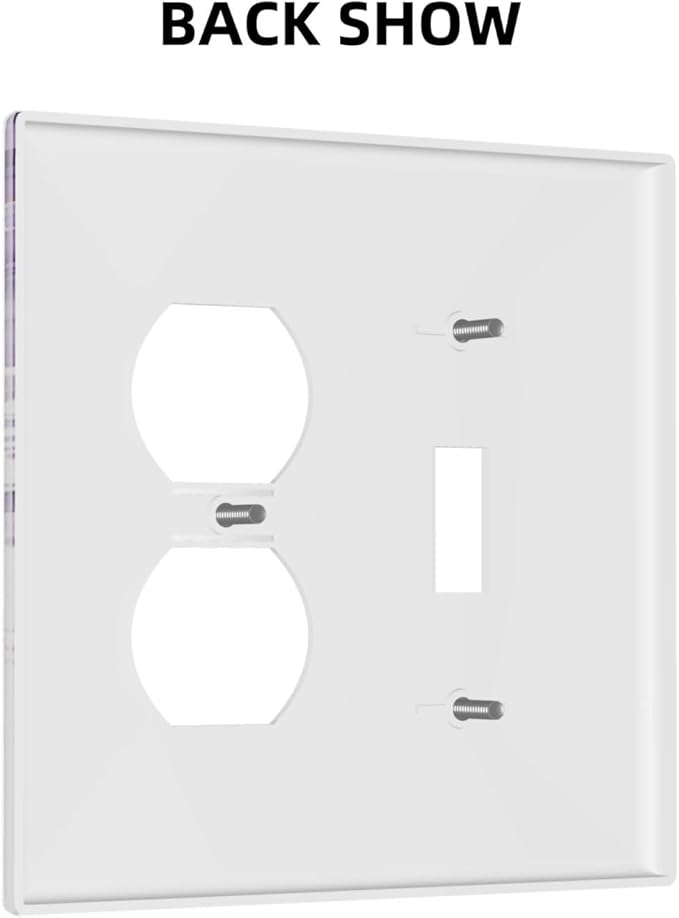 Purple Plants Leaves Eucalyptus Vine Floral Flowers Wallplates 1 Toggle 1 Duplex Switch Plate Electrical GFCI Faceplate Decorative Light Switch Covers for Bedroom Living Room Decor
