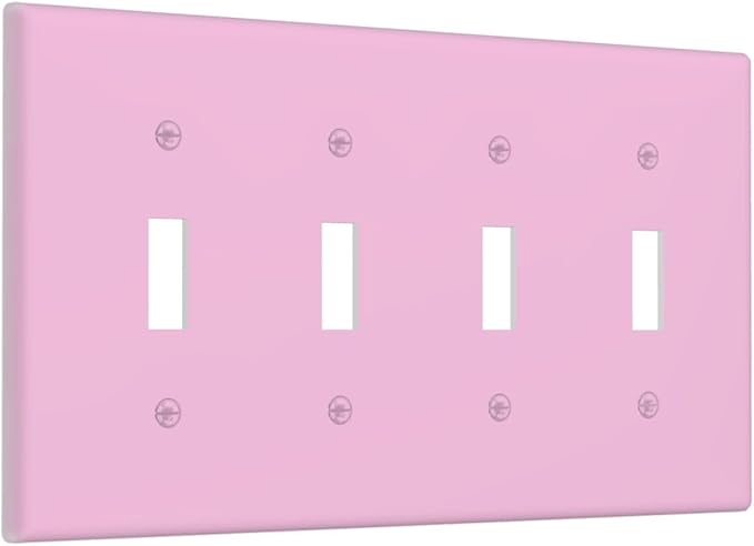 Purple 4 Gang Quad Toggle Light Switch Cover Decorative Electric Decorative Quadruple Device Switch Face Wall Plate Screwless