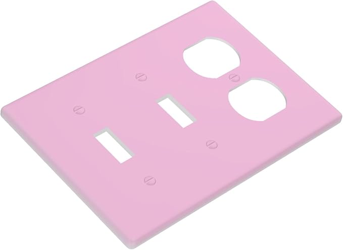 Color Light/Dark Purple 3 Gang 2 Toggle 1 Duplex Combination Light Switch Covers, Decorative Colored Violet Combo Device Triple Toggle/Receptacle Electrical Outlet Switch Face Wall Plate Cover