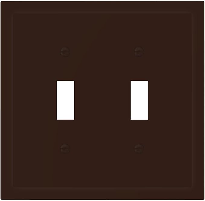 Coffee Brown Decorative 2 Gang Toggle Outlet Light Switch Cover Double Device Wall Plate Electrical Faceplate Dual Device Switchplate