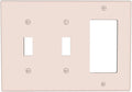 Beige 3 Gang 2 Toggle 1 Rocker/GFCI/Decorator Combination Light Switch Plate Decorative Triple Toggle Wall Plate Cover Electrical Switch Face Plate
