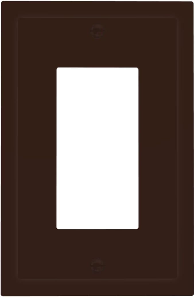 Decorative Walnut Brown 1 Gang Decorator Outlet Light Switch Cover, Electrical Tan Outlet Covers Coffee Matte Brown Electric GFCI Switch Face Wall Plate Jumbo Size