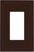Decorative Walnut Brown 1 Gang Decorator Outlet Light Switch Cover, Electrical Tan Outlet Covers Coffee Matte Brown Electric GFCI Switch Face Wall Plate Jumbo Size