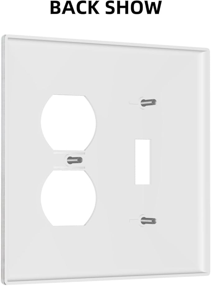 Modern Rustic Wood White Oak Print Wallplates 1 Toggle 1 Duplex Switch Plate Electrical GFCI Faceplate Decorative Light Switch Covers for Farmhouse Home Decor
