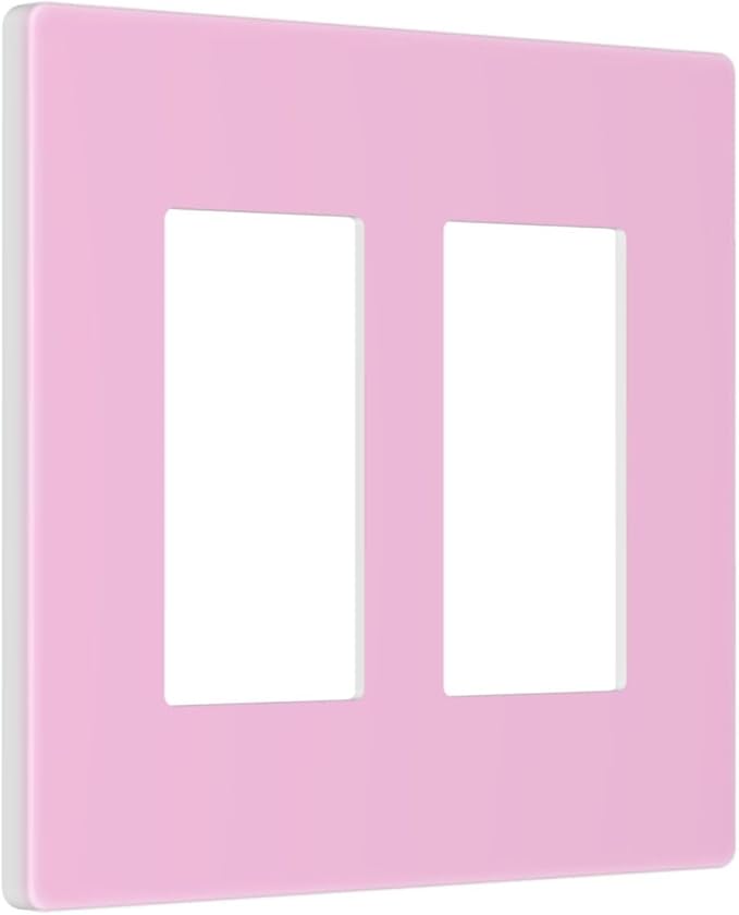 Decorative Purple 2 Gang Double GFCI Decorator GFCI Light Switch Cover, Violet Lavender Light Purple Romantic Lovely Outlet Wall Plate Electrical Faceplate Cover Screwless for Dimmer