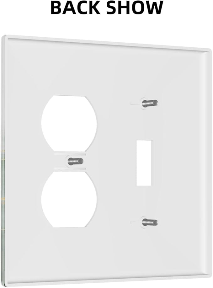 Outlet Covers Green Gold Leaf Marble Modern Abstract 2 Gang Decorative Switch Plates 1 Toggle Duplex Combo Light Switch Cover GFCI Socket Cover WallPlates for Kitchen Bathroom Decor