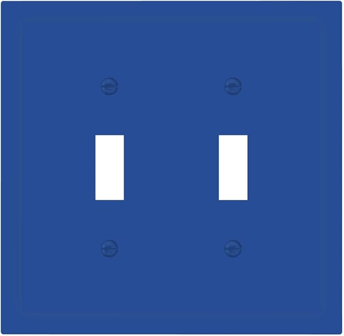 Navy Blue Decorative 2 Gang Toggle Outlet Light Switch Cover, Solid Royal/Ocean Blue Double Device Wall Plate Electrical Faceplate Dual Device Switchplate Covers