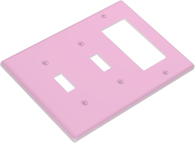 Light/Pale Purple 3-Gang Combination 2 Toggle 1 Decorator Light Switch Cover Decorative Cute Fashion Lavender Triple Combo Toggle Electrical Switchplate Wallplate Faceplate