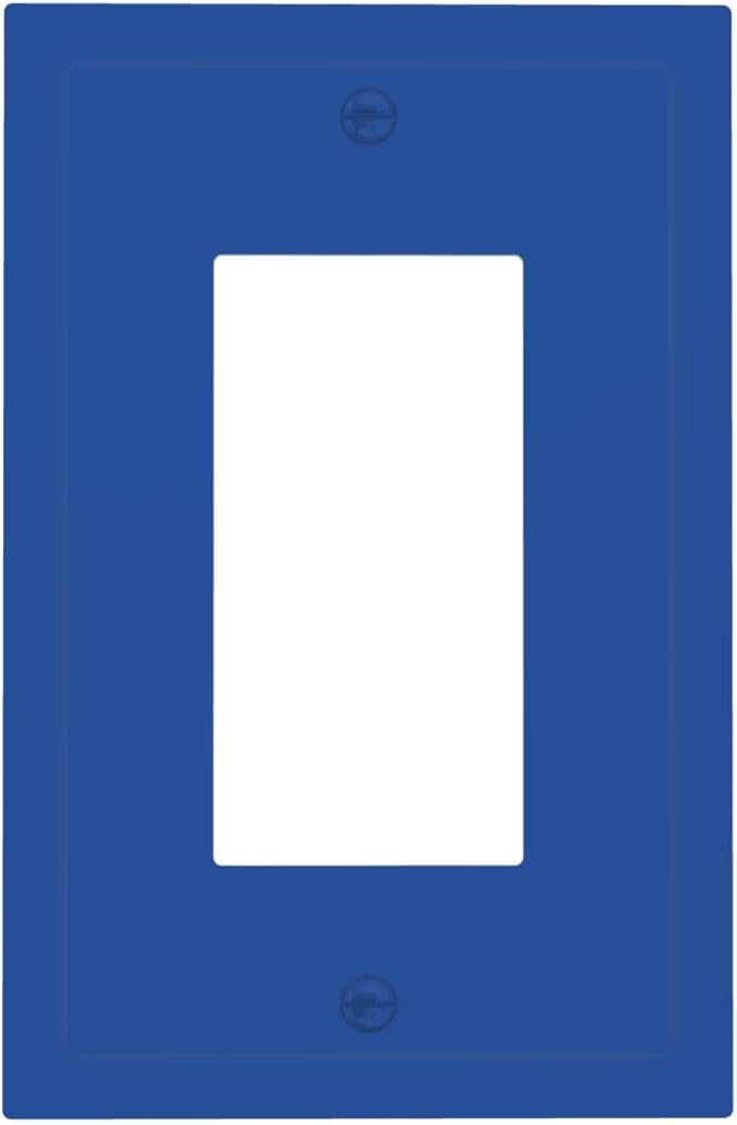 Navy Blue Decorative 1 Gang Decorator Outlet Light Switch Cover, Solid Royal/Ocean Blue Decorator/Rocker Gfci Device Outlet Switch Face Switch Wall Plate Socket Plug Cover
