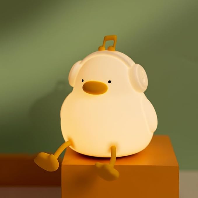 ATSUI Night Light for Kids, Squishy Duck Design, 3 Level Dimmable, Silicone Construction