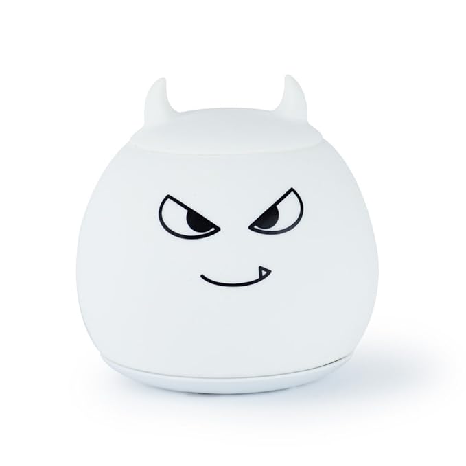 Portable Silicone LED Cartoon Night Light for Kids USB Rechargeable, Warm/White Light, 7-Color Changeable Light, Cute Children Night Lamp for Baby, Bedroom and Nursery (Devil)