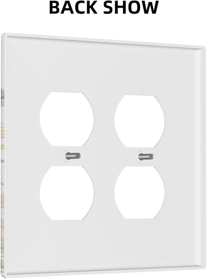 Wildflowers Colorful Flower Butterfly Floral Outlet Covers 2 Gang Double Duplex Decorative Light Switch Covers Electrical Wallplates Socket Faceplate for Farmhouse Bedroom Decor