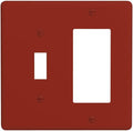 Brown 2 Gang Combination Light Switch Cover Decorative 1-Toggle 1-Decorator Wall Plate Electrical GFCI Combo Receptacle Faceplate