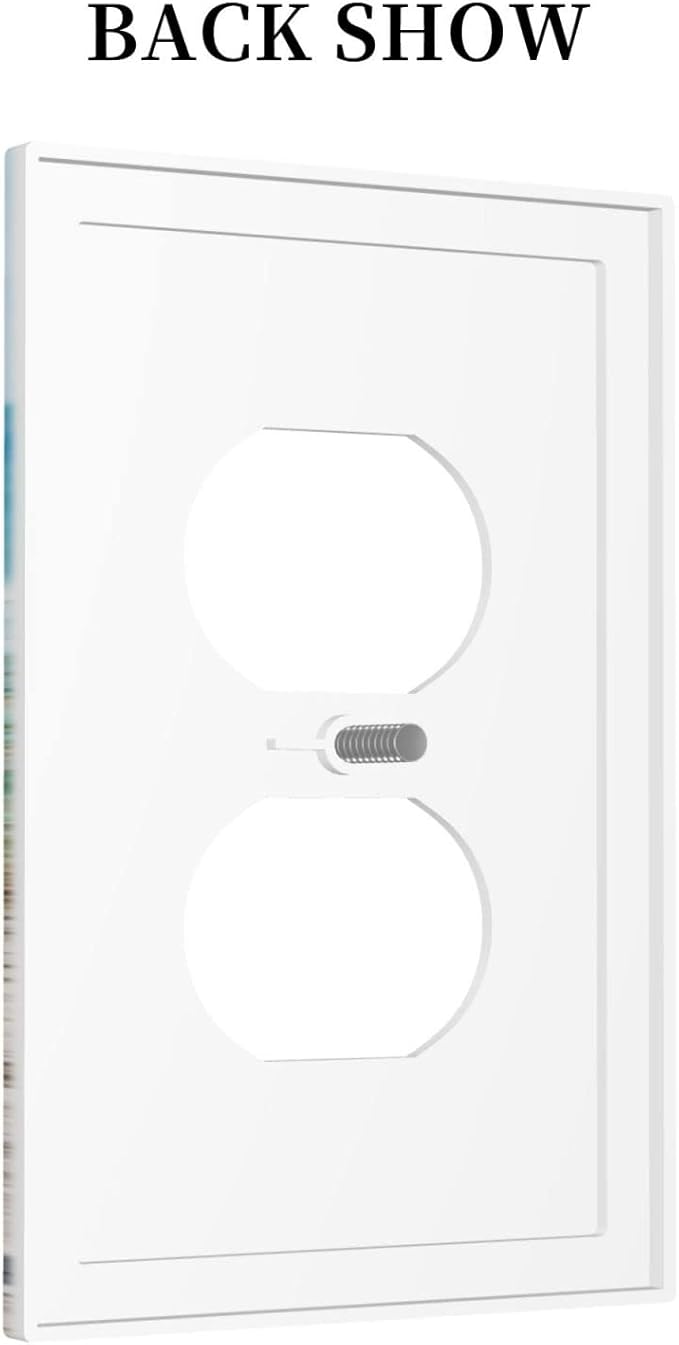 Custom 1 Gang Outlet Plate Personalized Duplex Decorative Add Your Design Outlet Covers Electrical Receptacle Lightswitch Faceplate with Picture Logo Text 5"" X 3"