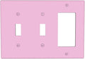 Light/Pale Purple 3-Gang Combination 2 Toggle 1 Decorator Light Switch Cover Decorative Cute Fashion Lavender Triple Combo Toggle Electrical Switchplate Wallplate Faceplate