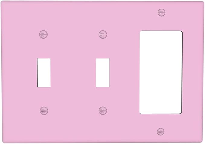 Light/Pale Purple 3-Gang Combination 2 Toggle 1 Decorator Light Switch Cover Decorative Cute Fashion Lavender Triple Combo Toggle Electrical Switchplate Wallplate Faceplate