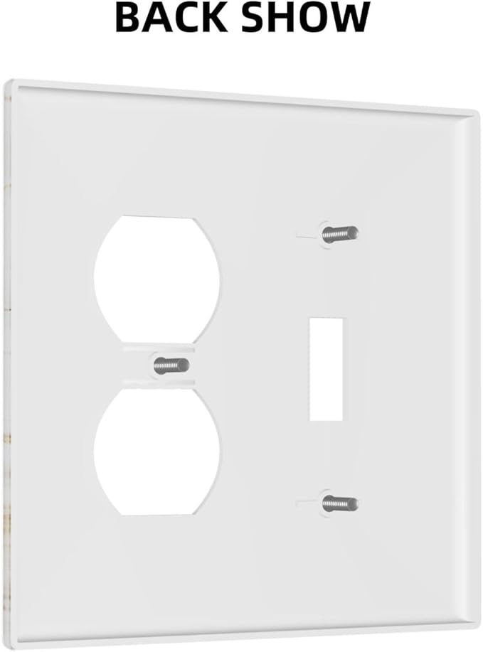 Luxurious Marble Abstract White Gold Tile Modern Simplicity Wallplates 1 Toggle 1 Duplex Switch Plate Electrical GFCI Faceplate Decorative Light Switch Covers for Bathroom Kitchen Decor