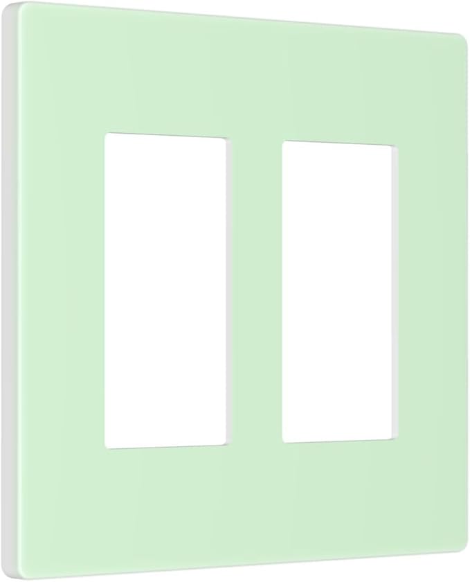 Green 2 Gang Double GFCI Decorator Rocker/decorator Light Switch Cover Decorative Outlet Wall Plate Electrical Faceplate Screwless