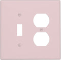 Rose Pink 2 Gang Single Toggle/Duplex Combo Outlet Light Switch Cover, Girly Cute Light Pink Combo 1-Toggle 1-Dimmer Decorator Wall Plate Electrical Faceplate Switchplate