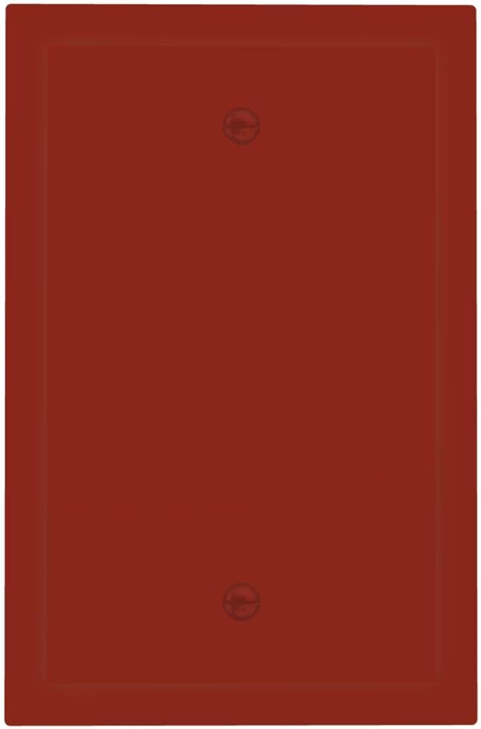 Red Decorative 1 Gang Blank Wall Plate, One Gang Wine/Brown Red No Device Light Switch Cover Electric Unused Switch Face Wallplate Covers