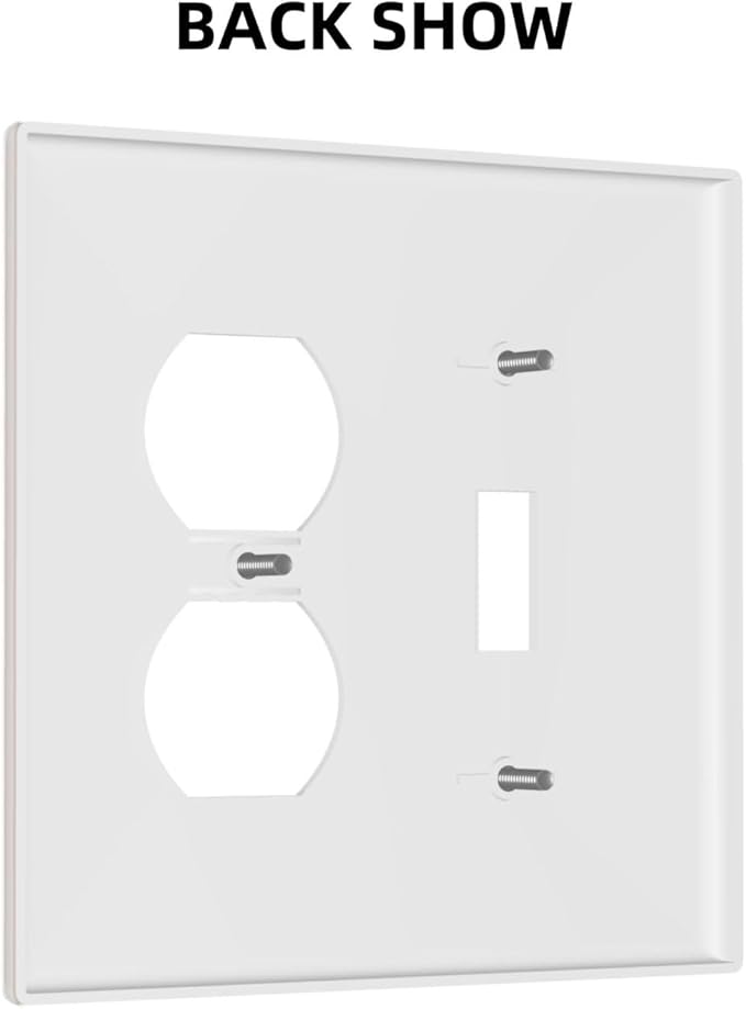 Beige 2 Gang Single Toggle/Duplex Combo Outlet Light Switch Cover, Combo 1-Toggle 1-Dimmer Decorator Wall Plate Electrical Faceplate