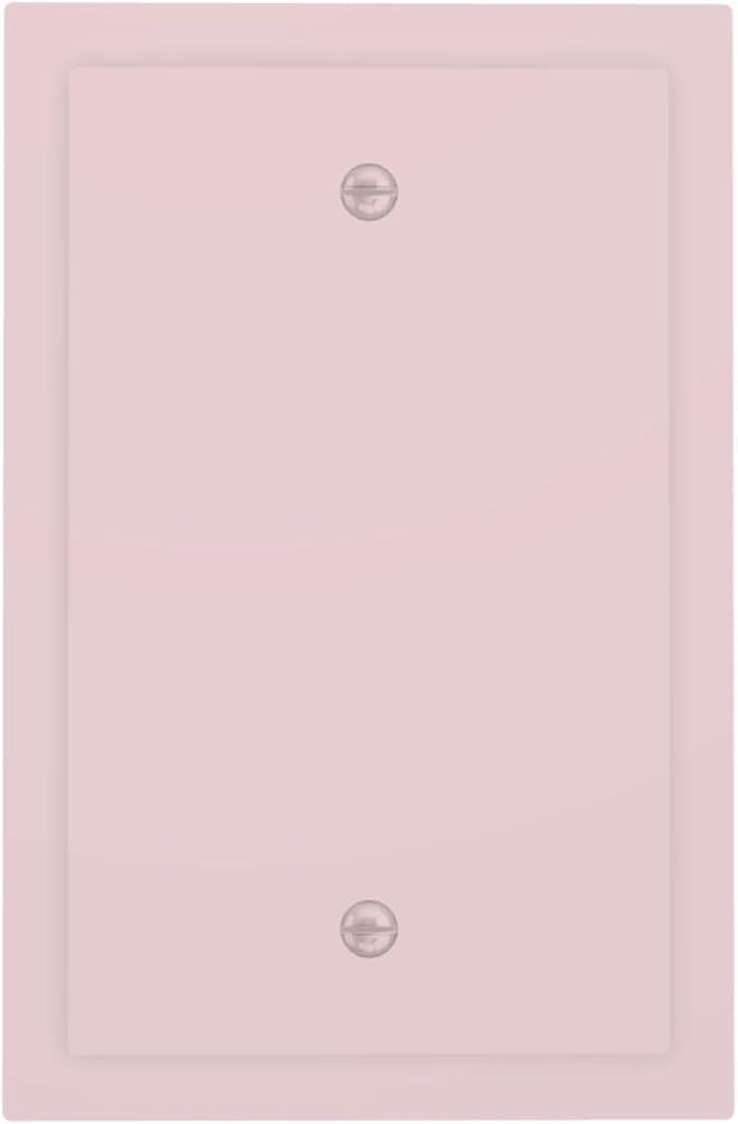 Light Pink Decorative 1 Gang No Device Blank Wall Plate, Cute Trendy Elegant Pink Blank Light Switch Cover Switchplate Electric Unused Outlet Faceplate Covers