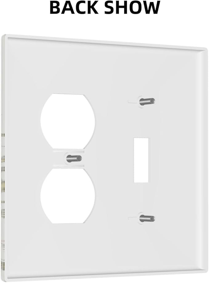 Country Spring Wildflower Floral 2 Gang Combo Device 1-Toggle 1-Duplex Outlet Light Switch Cover Colorful Vintage Flowers Blossom Nature Combination Single Toggle/Receptacle Outlet Wall Plate Covers