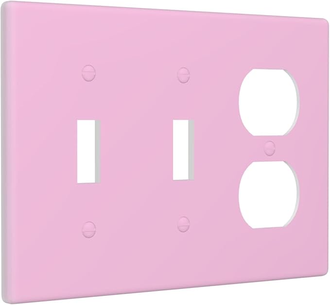 Color Light/Dark Purple 3 Gang 2 Toggle 1 Duplex Combination Light Switch Covers, Decorative Colored Violet Combo Device Triple Toggle/Receptacle Electrical Outlet Switch Face Wall Plate Cover