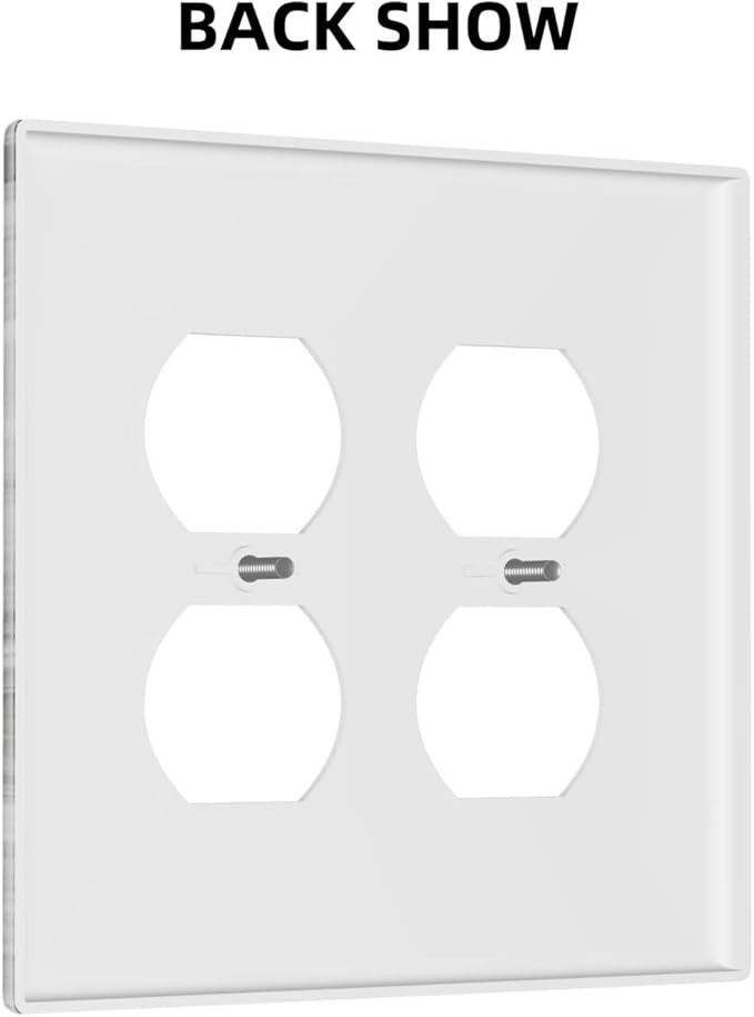 Beautiful Grey Marble Texture Simple Abstract Print Outlet Covers 2 Gang Double Duplex Decorative Light Switch Covers Electrical Wallplates Socket Faceplate for Bathroom Kitchen Decor