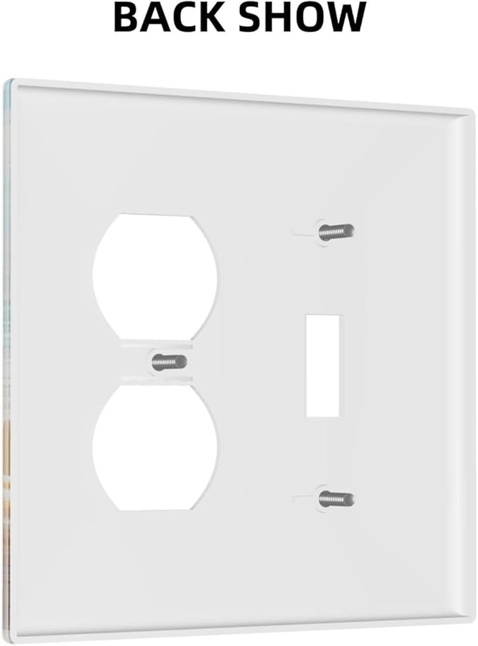 Beach Coastal Seashore Sea Starfish Shell Sand Wallplates 1 Toggle 1 Duplex Switch Plate Electrical GFCI Faceplate Decorative Light Switch Covers for Bathroom Home Decor