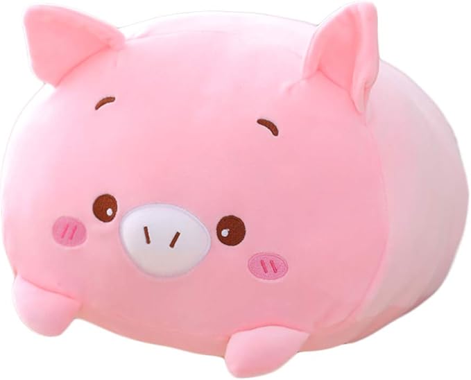 Pig Plush Pillow, Soft Pink Pig Stuffed Animal Body Pillow Toy Gifts for Bedding, Kids, 23.6"