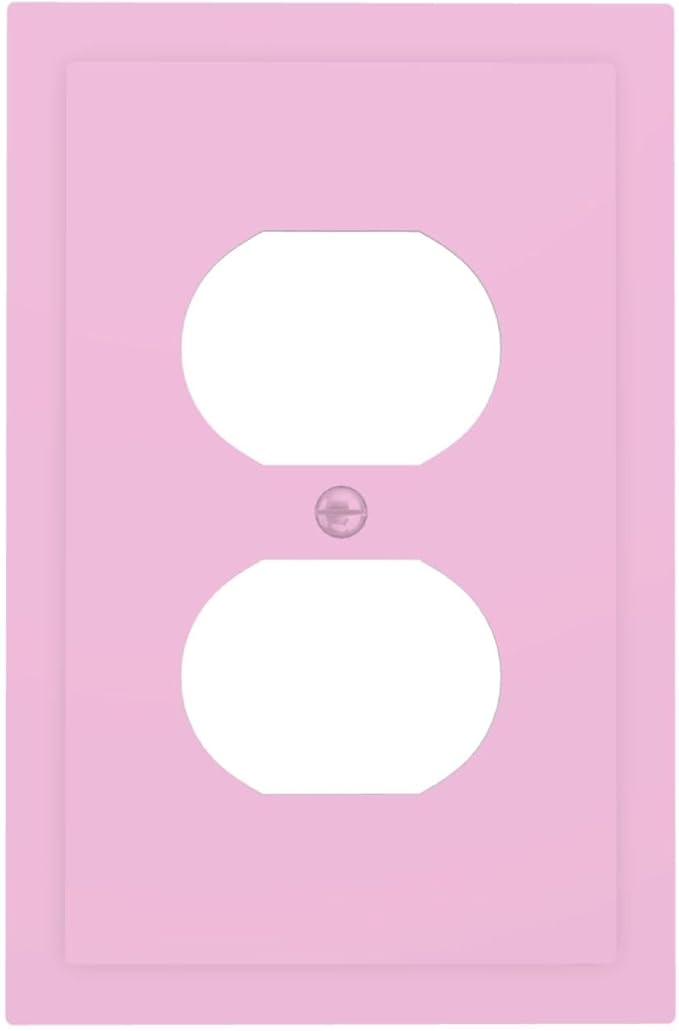 Decorative Light Purple Lavender 1 Gang Duplex Wall Plate Receptacle Outlet Covers, Thick Colored Solid Fashion Girl Woman Purple Dual Device Device Light Switch Faceplate Cover