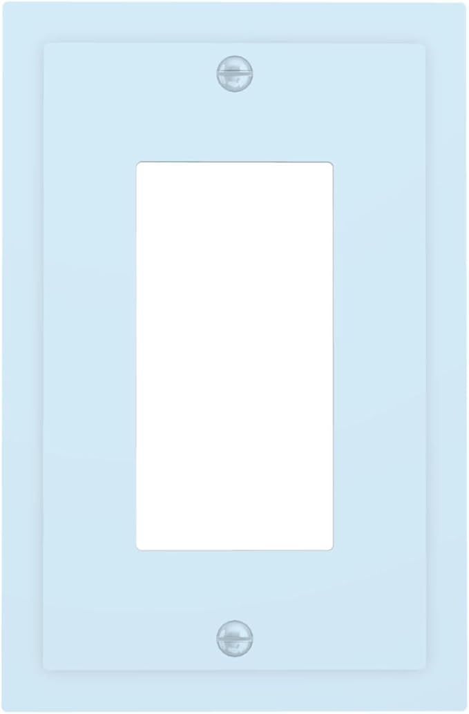 Decorative Royal/Light/Navy Blue 1 Gang Rocker/Decorator Outlet Light Switch Wall Plate Cover, Trendy Modern Solid Teal/Aqua Blue GFCI Outlet Switch Face Wallplate Covers