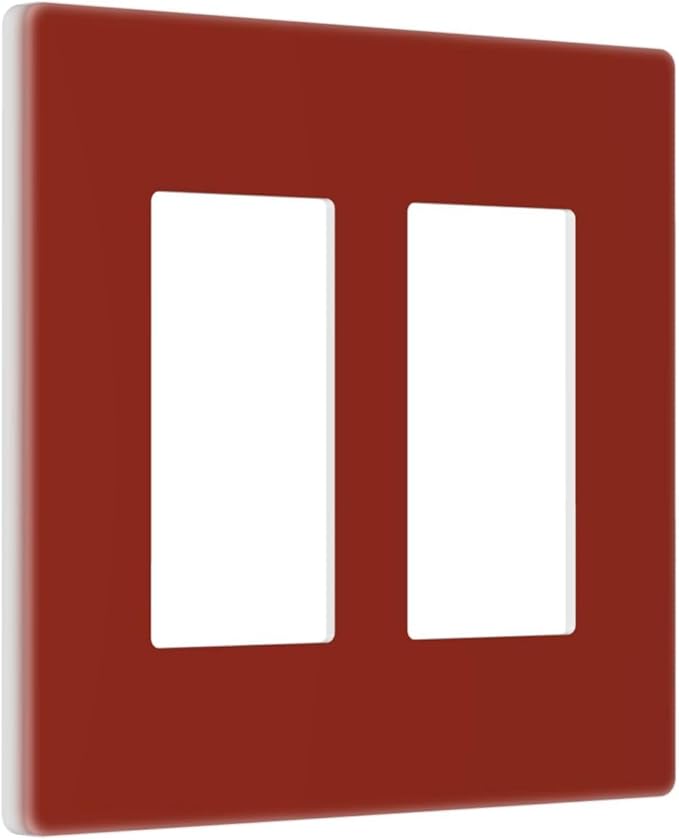 Brown 2 Gang Double GFCI Decorator Rocker/decorator Light Switch Cover Decorative Outlet Wall Plate Electrical Faceplate Screwless