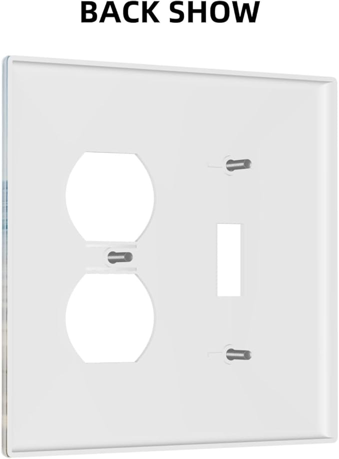 Outlet Covers Summer Beach Starfish Shells 2 Gang Combination 1 Toggle/1 Duplex Light Switch Cover Decorative Gfci Wall Plate Electrical Receptacle Switchplate Faceplate for Kitchen Decor