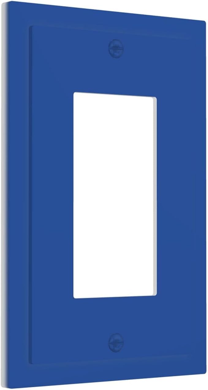 Navy Blue Decorative 1 Gang Decorator Outlet Light Switch Cover, Solid Royal/Ocean Blue Decorator/Rocker Gfci Device Outlet Switch Face Switch Wall Plate Socket Plug Cover