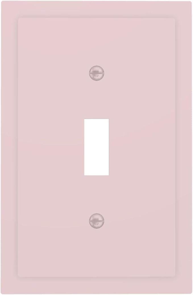 Pink 1 Gang Light Switch Cpver Outlet Covers Decorative Single Toggle Wall Plate Cute Trendy Funky Girl Girly Woman Electrical Switchplate Faceplate