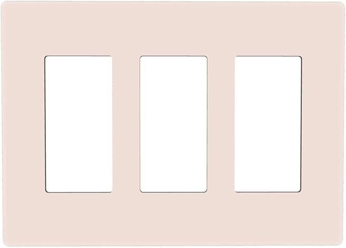 Beige 3 Gang Triple Rocker/Decorator Light Switch Wall Plate Cover Decorative GFCI Electrical Faceplate Switchplate Dimmer
