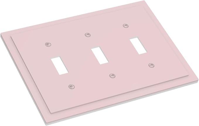 Pink 3 Gang Light Switch Plate Decorative Triple Toggle Wall Plate Cover Cute Electrical Faceplate Switch Face Plate