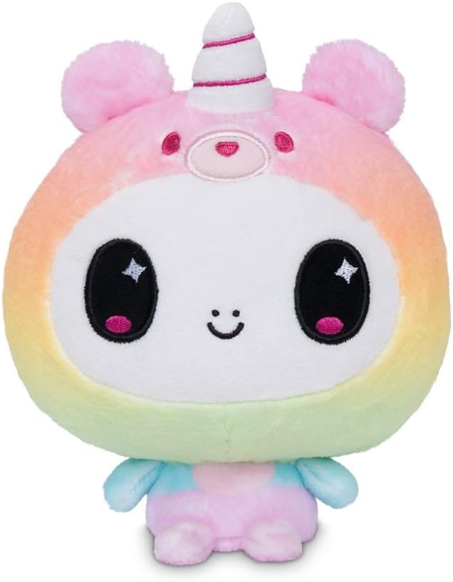 TeeTurtle Cloudheads Sugar the Unicorn Plush - 5-Inch Cake Scented Teddy Berries Stuffed Animal with Embroidered Details - Soft Cuddly Plush Toys for Kids, Teens, and Adults